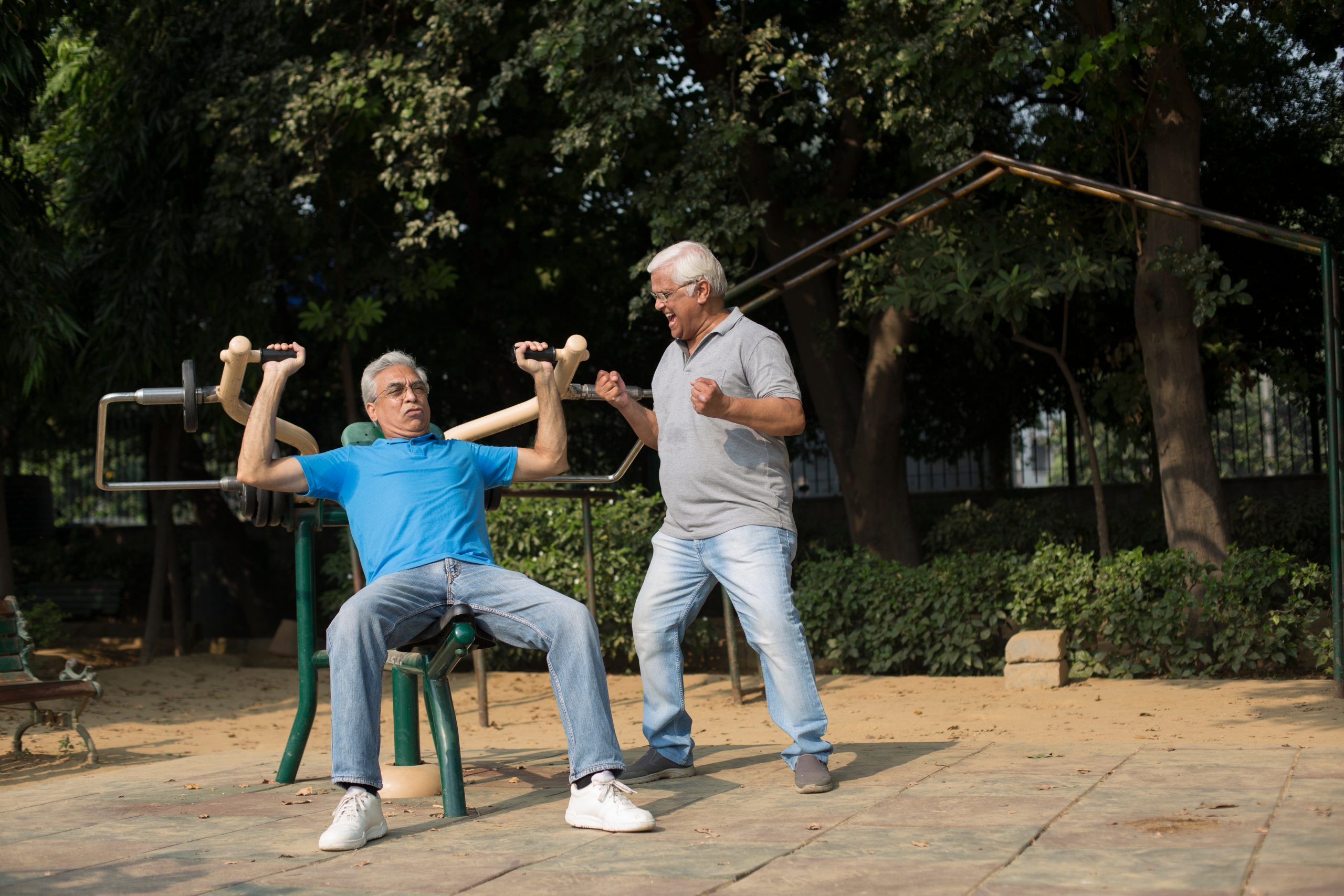 seniors engage in exercise without straining